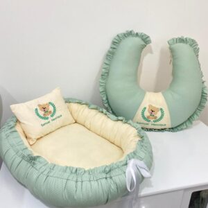 Kit Ninho + Almofada de amamentação Ursinho no Verde