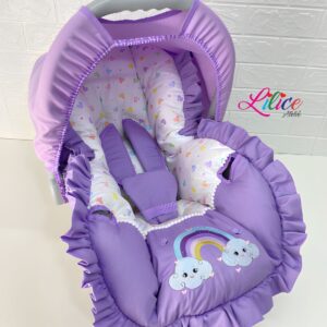 Capa Para Bebê Conforto Arco Íris Lilás